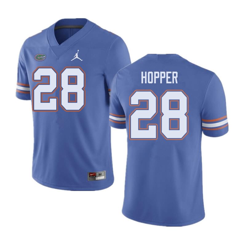 Men's NCAA Florida Gators Ty'Ron Hopper #28 Stitched Authentic Jordan Brand Blue College Football Jersey YEW5165DT